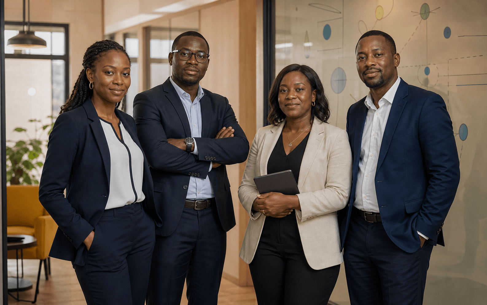 Équipe de conseil travaillant autour d'une stratégie de transformation digitale